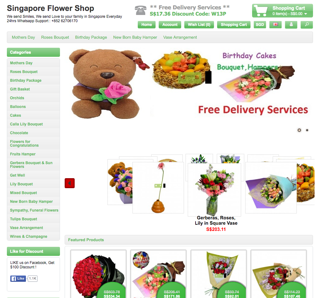 Singapore Flower Shop Website