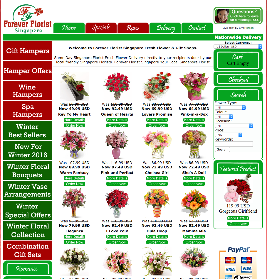 Forever Florist Singapore Website