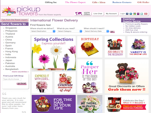 Pickup Flowers Website